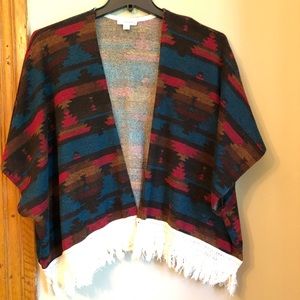 Mauve‎ Open Poncho